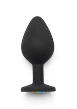 Dop anal din silicon ToyJoy Booty Jewel, negru, 8 cm