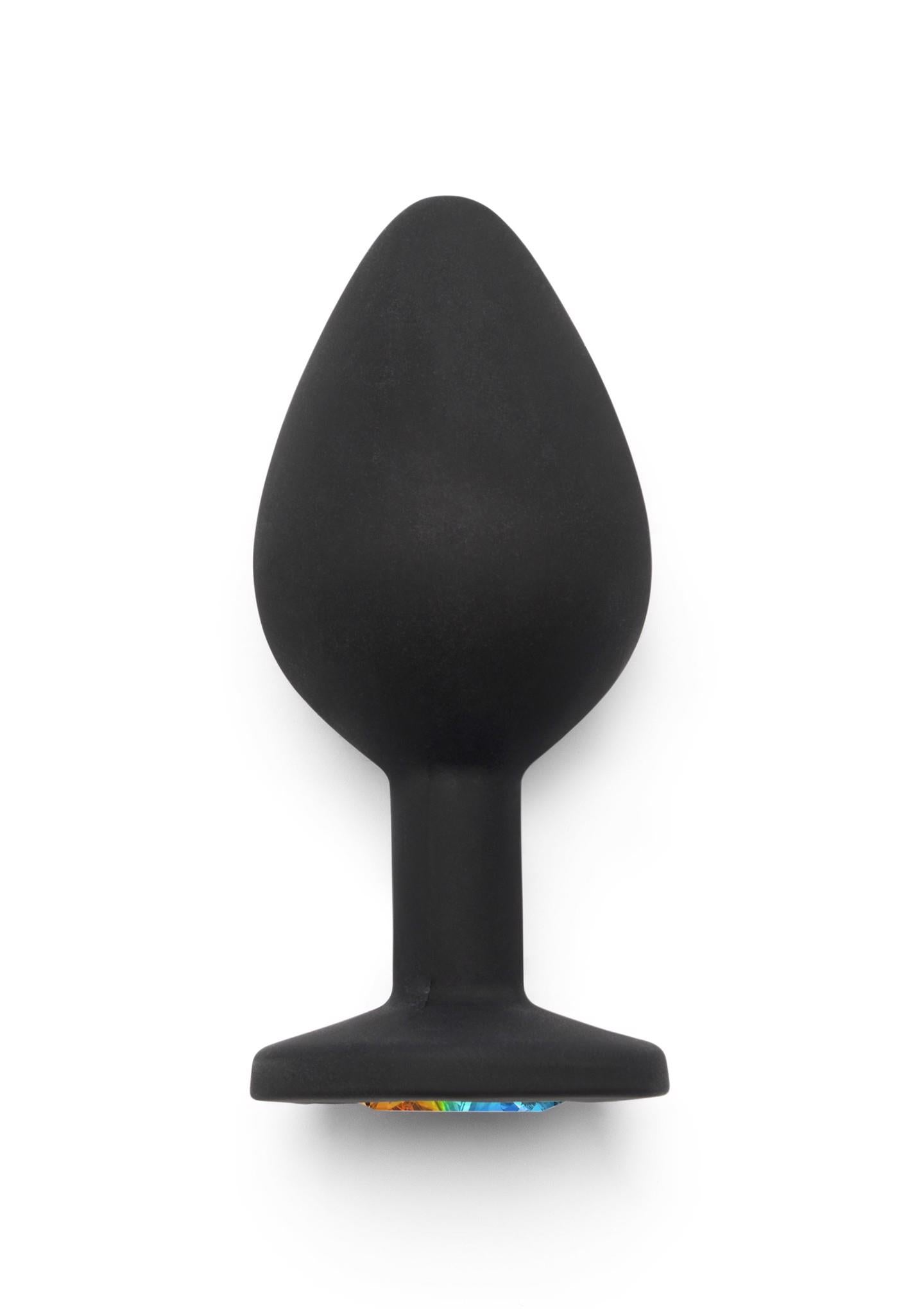 Dop anal din silicon ToyJoy Booty Jewel, negru, 8 cm