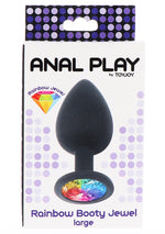 Plug anal mare Rainbow Booty Jewel ToyJoy, negru, 9 cm