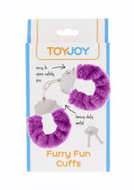 Cătușe reglabile din blană ToyJoy, violet