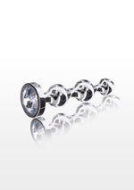 Plug anal cu mărgele Diamond Star, argintiu, 13 cm
