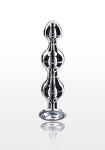 Plug anal cu mărgele Diamond Star, argintiu, 13 cm
