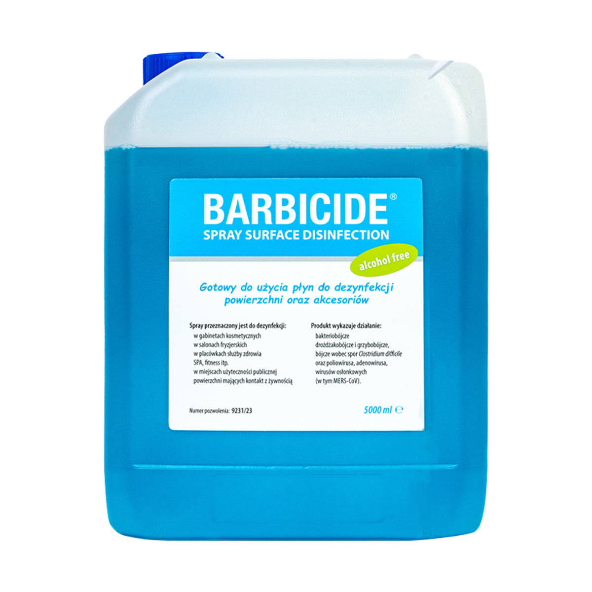 Spray barbicid pentru dezinfectarea tuturor suprafețelor fără miros - reumplere 5 L