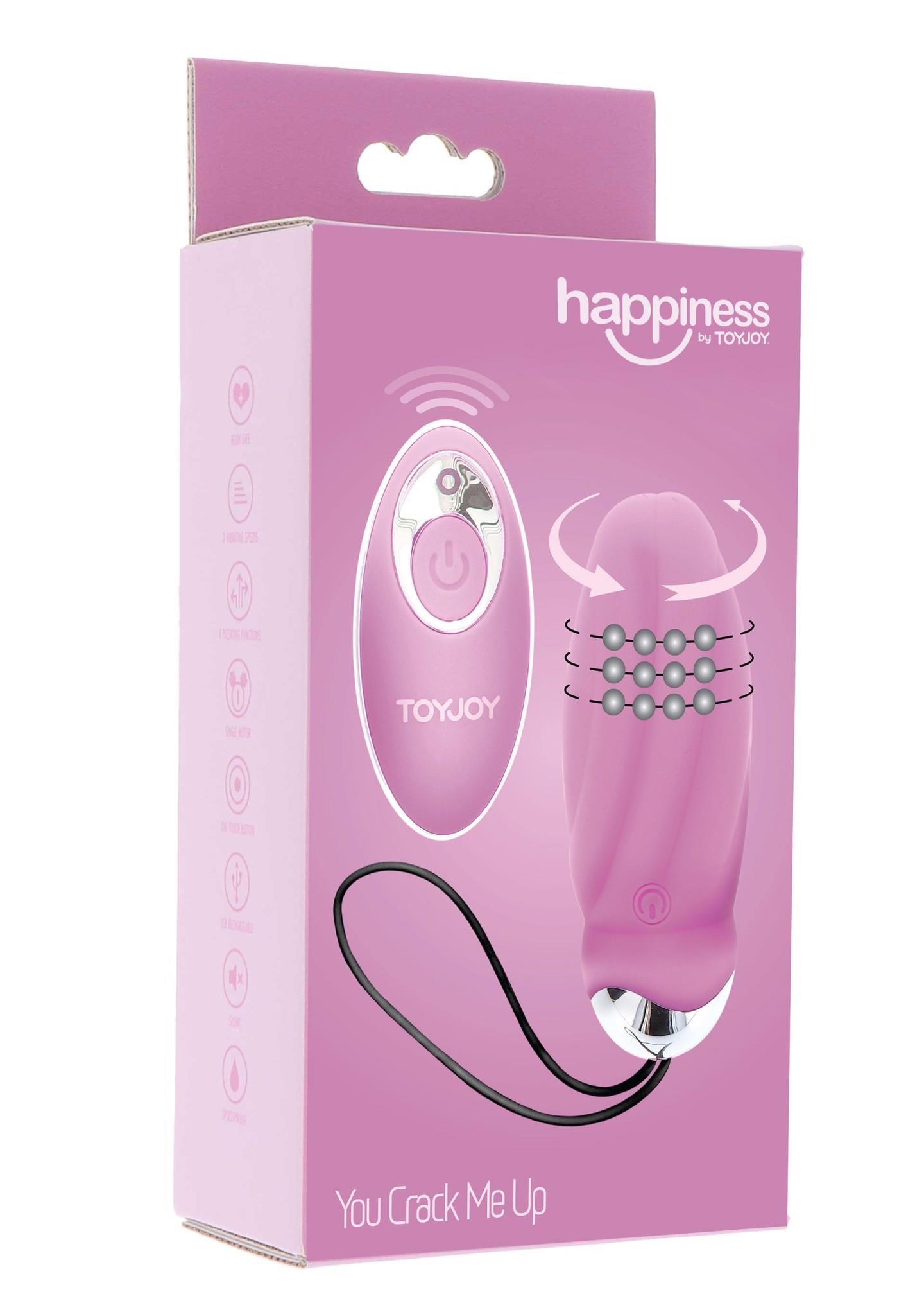 Ou vibrant ToyJoy You Crack Me Up roz cu telecomandă USB