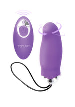 Ou vibrant din silicon ToyJoy, violet, cu telecomandă USB, 9 cm
