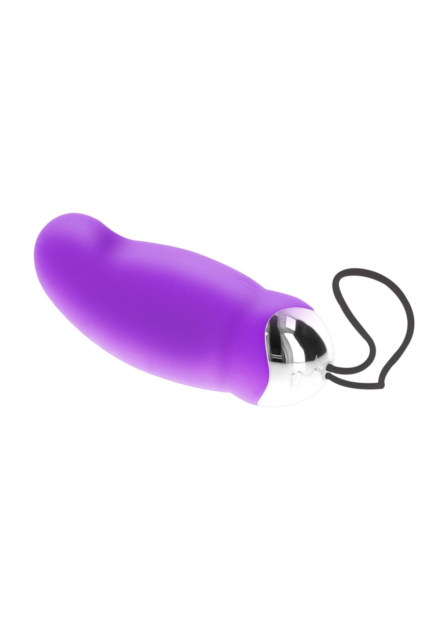 Ou vibrant din silicon ToyJoy, violet, cu telecomandă USB, 9 cm