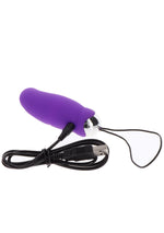 Ou vibrant din silicon ToyJoy, violet, cu telecomandă USB, 9 cm