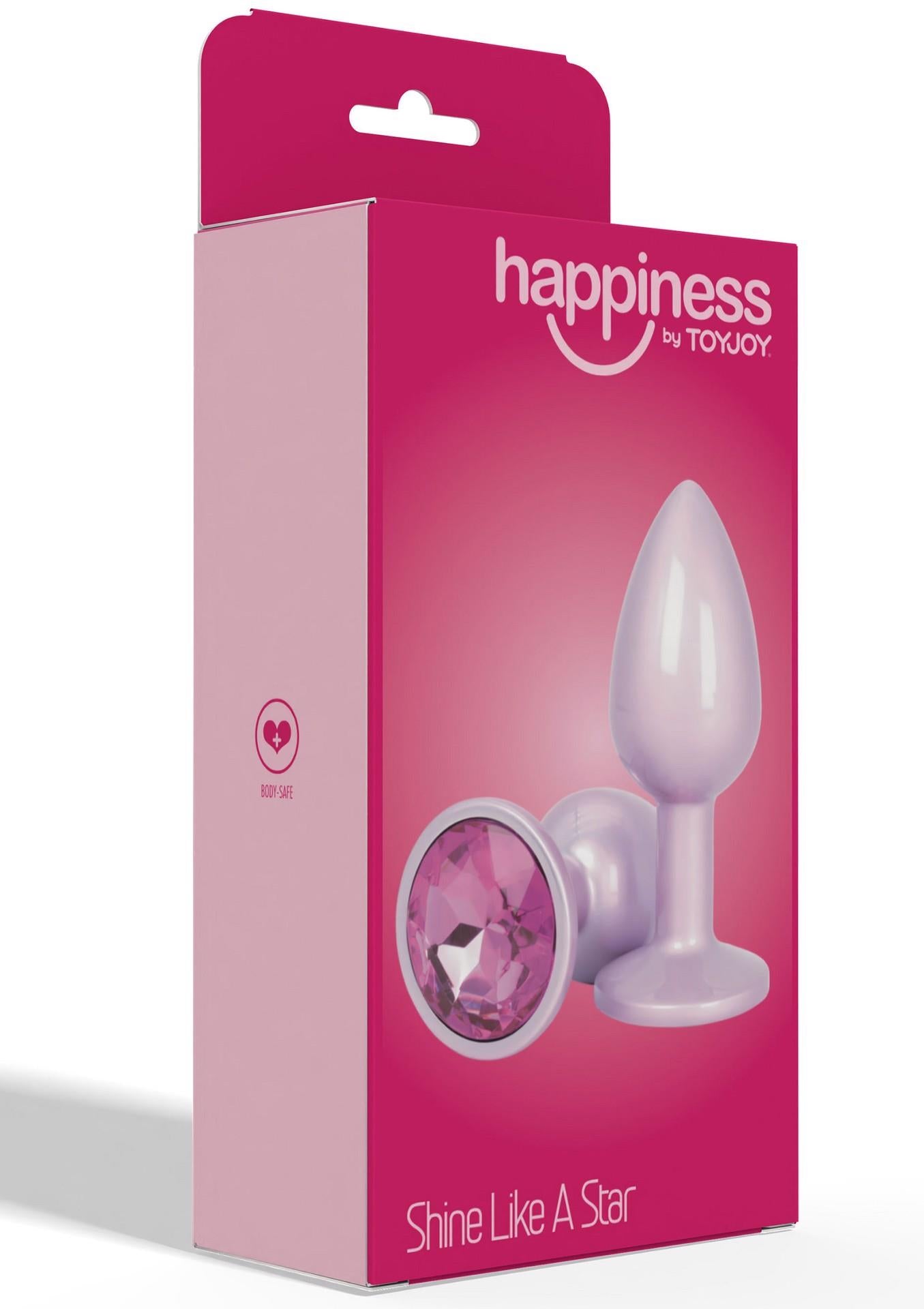 Dop anal ToyJoy Happiness Shine Like A Star, roz, 7 cm