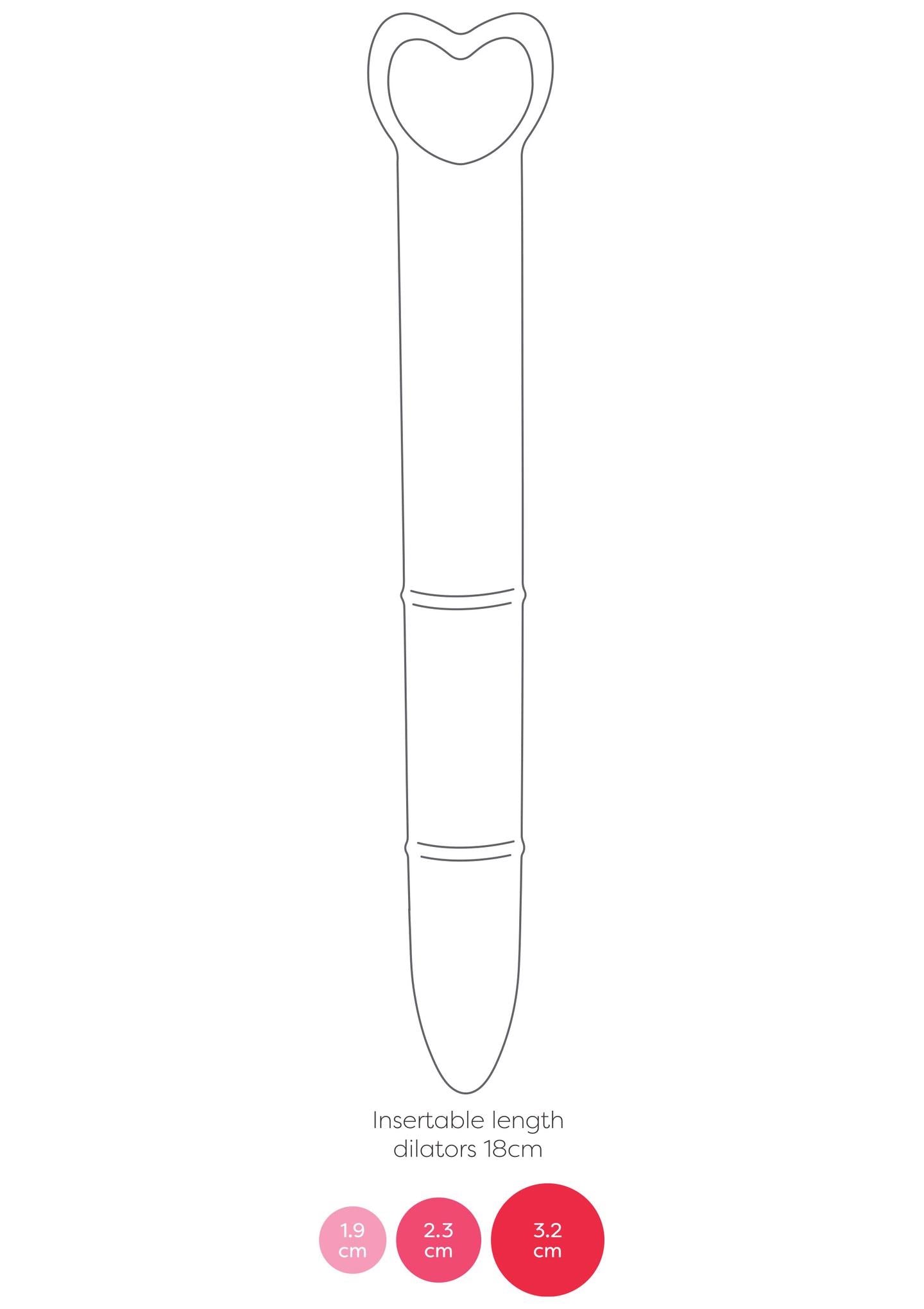 Dilatatoare vaginale din silicon Mae B roz, 3 buc., 21 cm