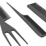 Set piepteni profesionali pentru coafat, Flippy, 10 bucati, PP + Otel inoxidabil, 18,5–22 cm, Rezistenti la caldura,