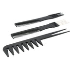 Set piepteni profesionali pentru coafat, Flippy, 10 bucati, PP + Otel inoxidabil, 18,5–22 cm, Rezistenti la caldura,