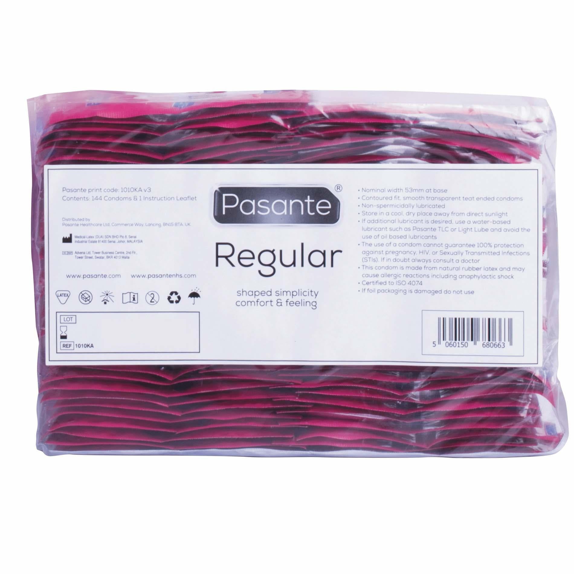 Prezervative naturale clasice Pasante Regular 144 buc 19 cm