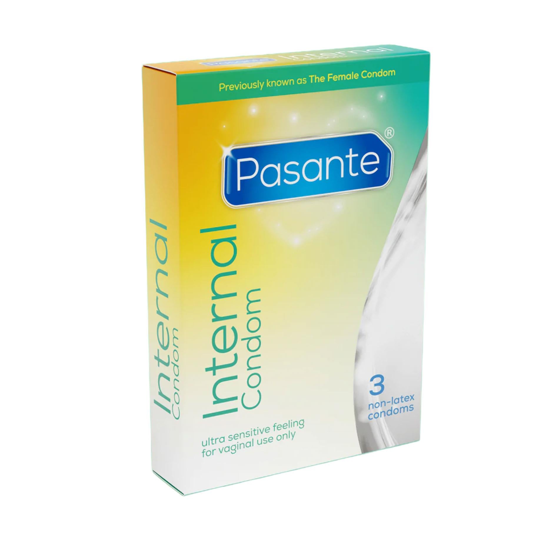 Prezervative interne transparente fără latex Pasante, 3 bucăți
