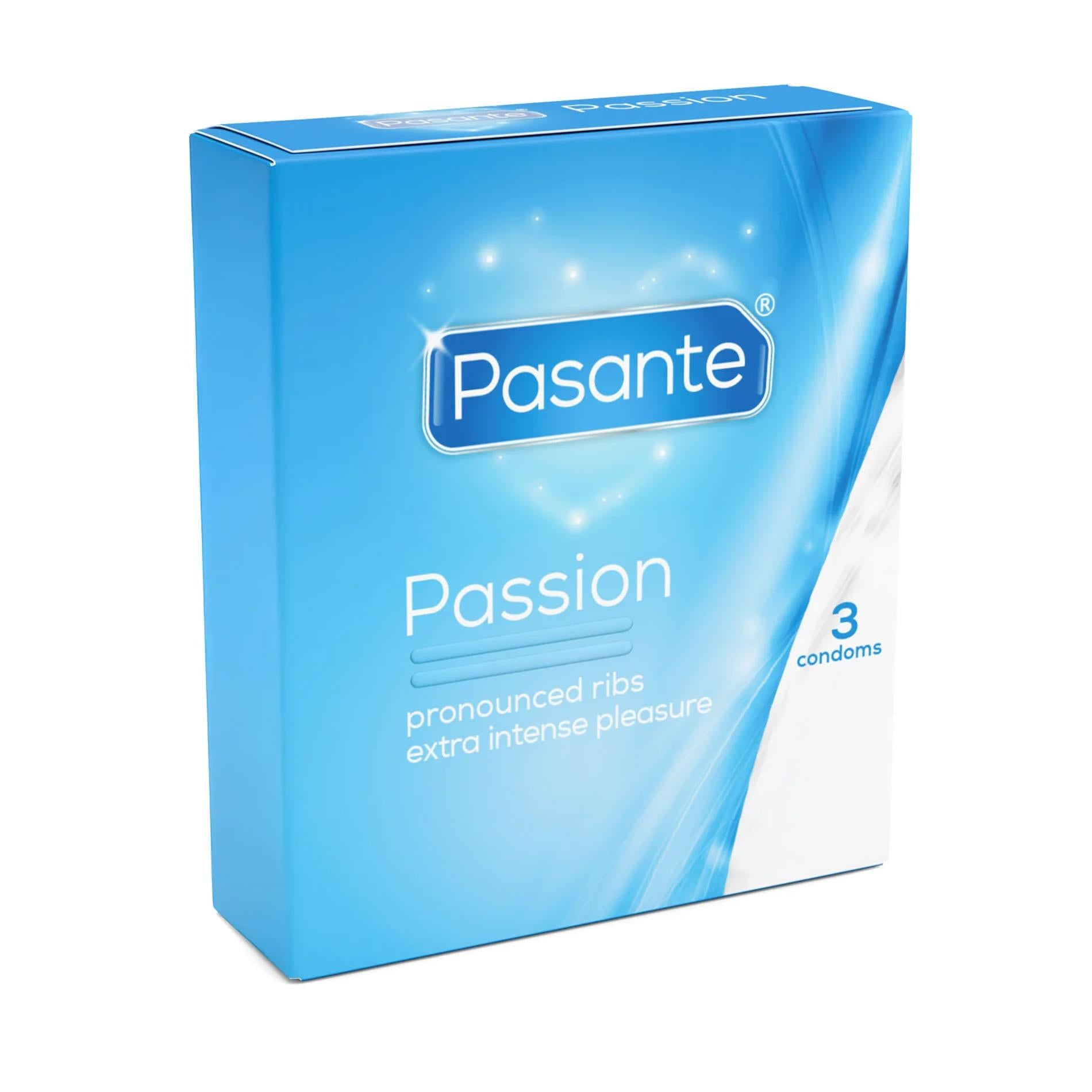 Prezervative Pasante Ribbed Passion 3 buc 19 cm