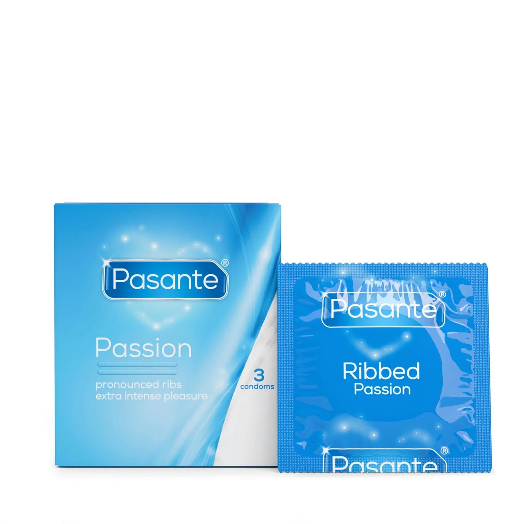 Prezervative Pasante Ribbed Passion 3 buc 19 cm