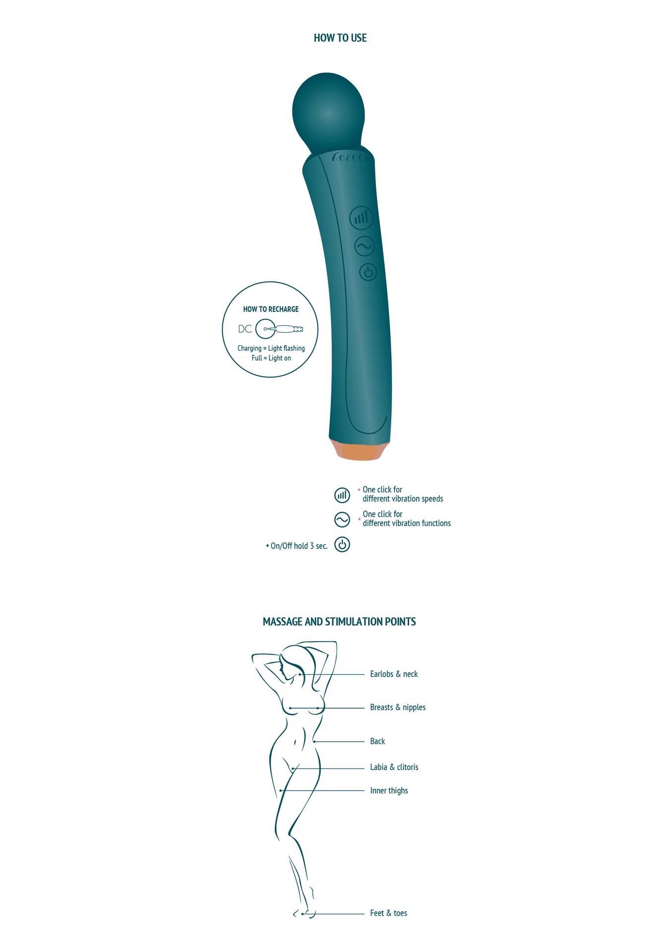 Masaj vibrator curbat XOCOON verde 27 cm