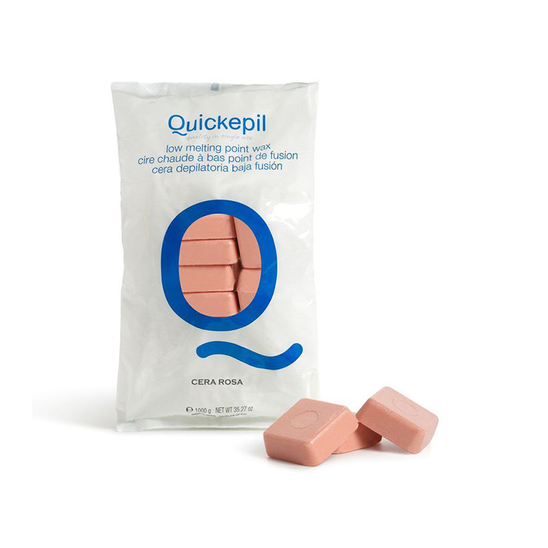 Ceară epilatoare QUICKEPIL HARD ROSE STRIPLE FĂRĂ BÂNZI PENTRU EPILARE 1 KG ROZ