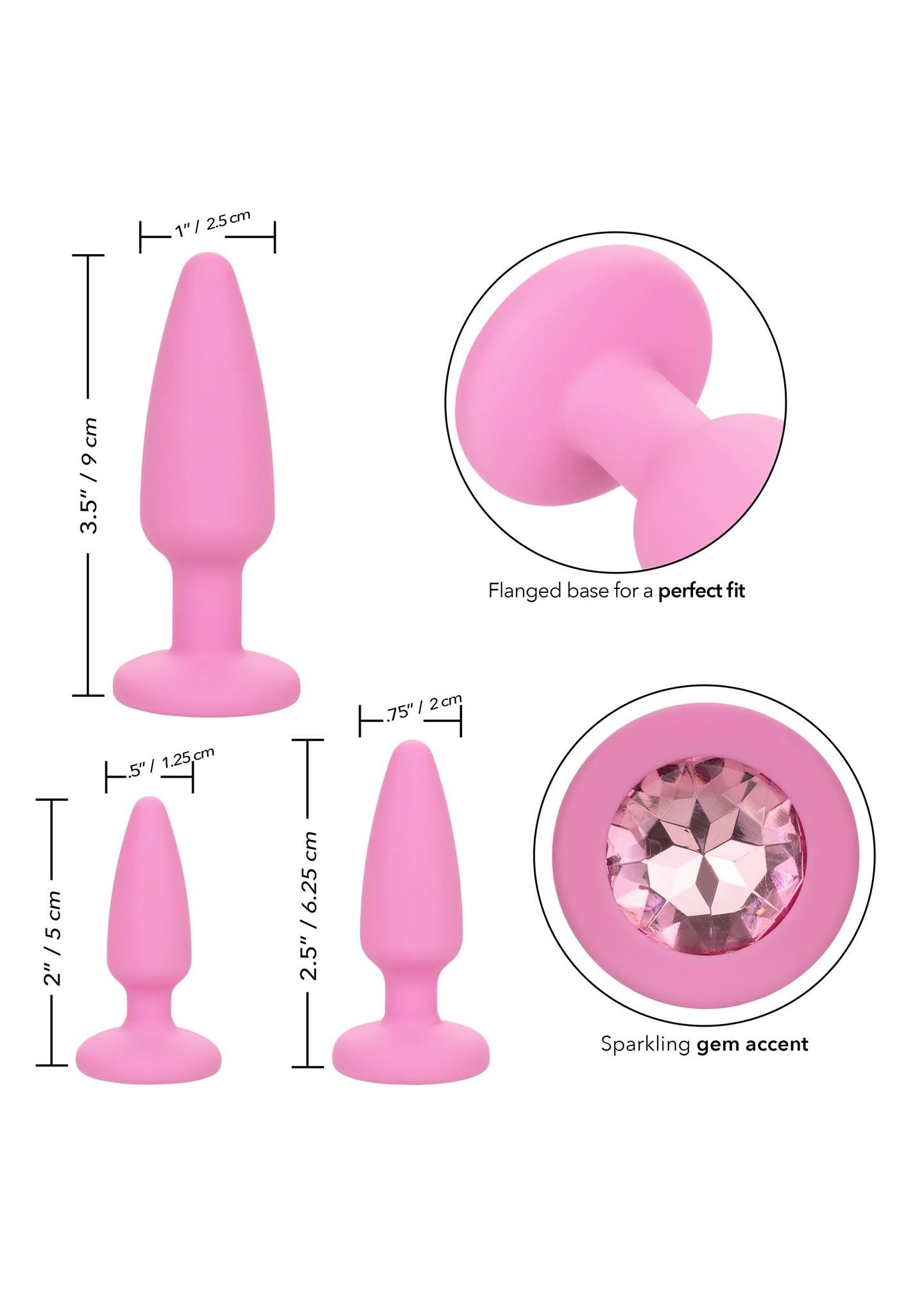 Calexotics Crystal Booty Kit Set de bijuterii anale roz
