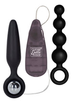 Dop anal vibrant din silicon Calexotics, negru, 9,5 cm