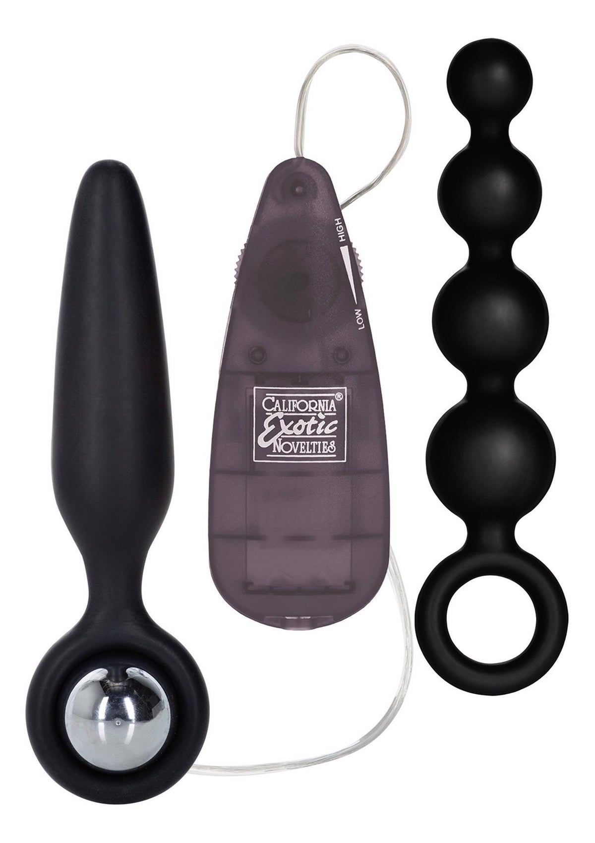 Dop anal vibrant din silicon Calexotics, negru, 9,5 cm