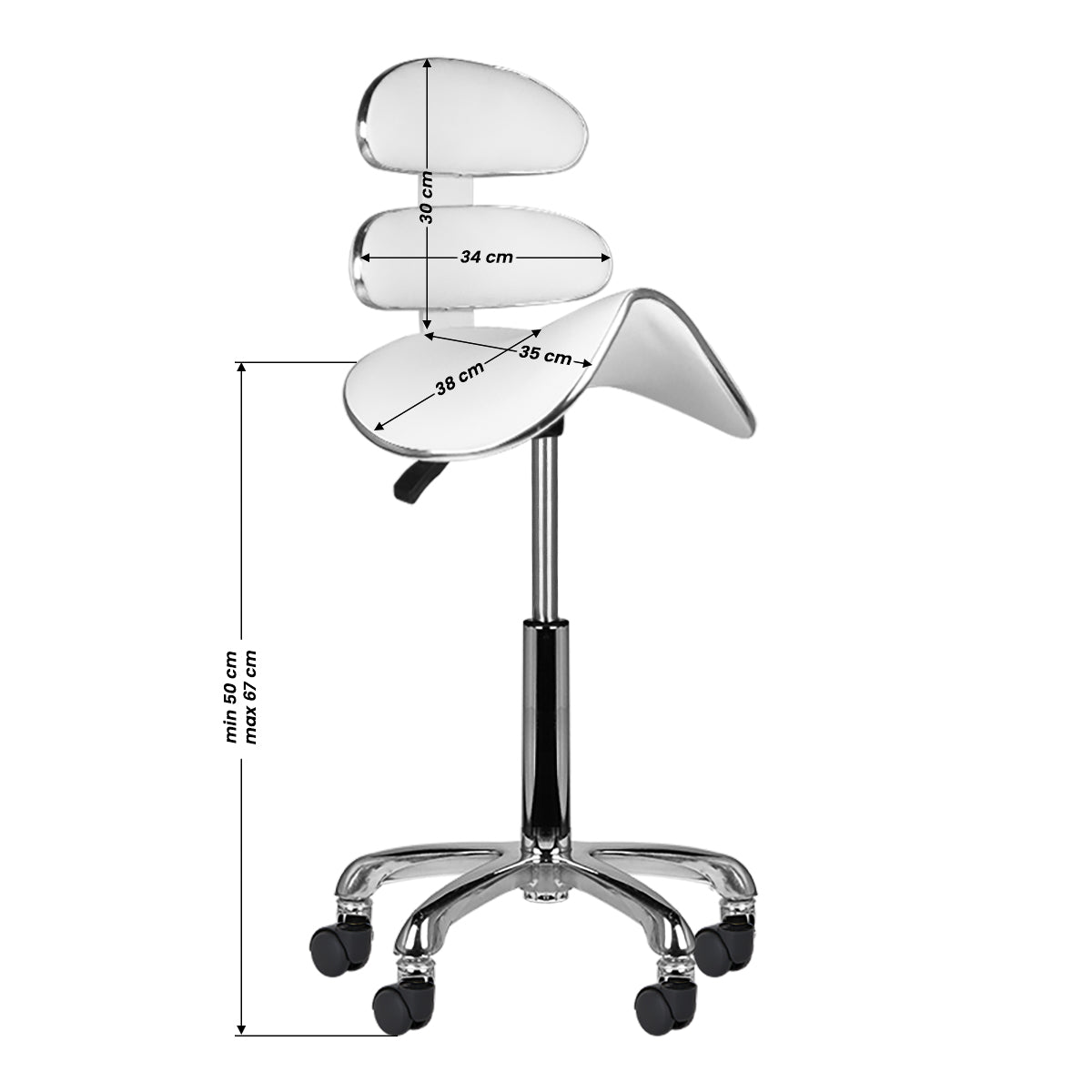 Scaun cosmetic cu rolă rapidă AM-880 alb