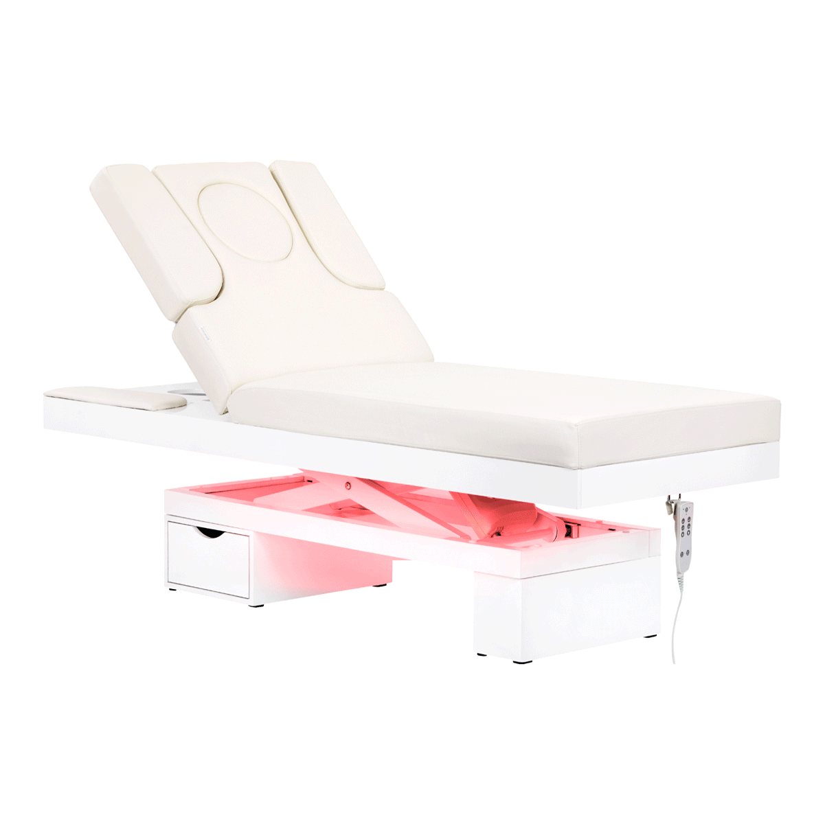 Canapea cosmetică spa Azzurro 815B, albă, încălzită