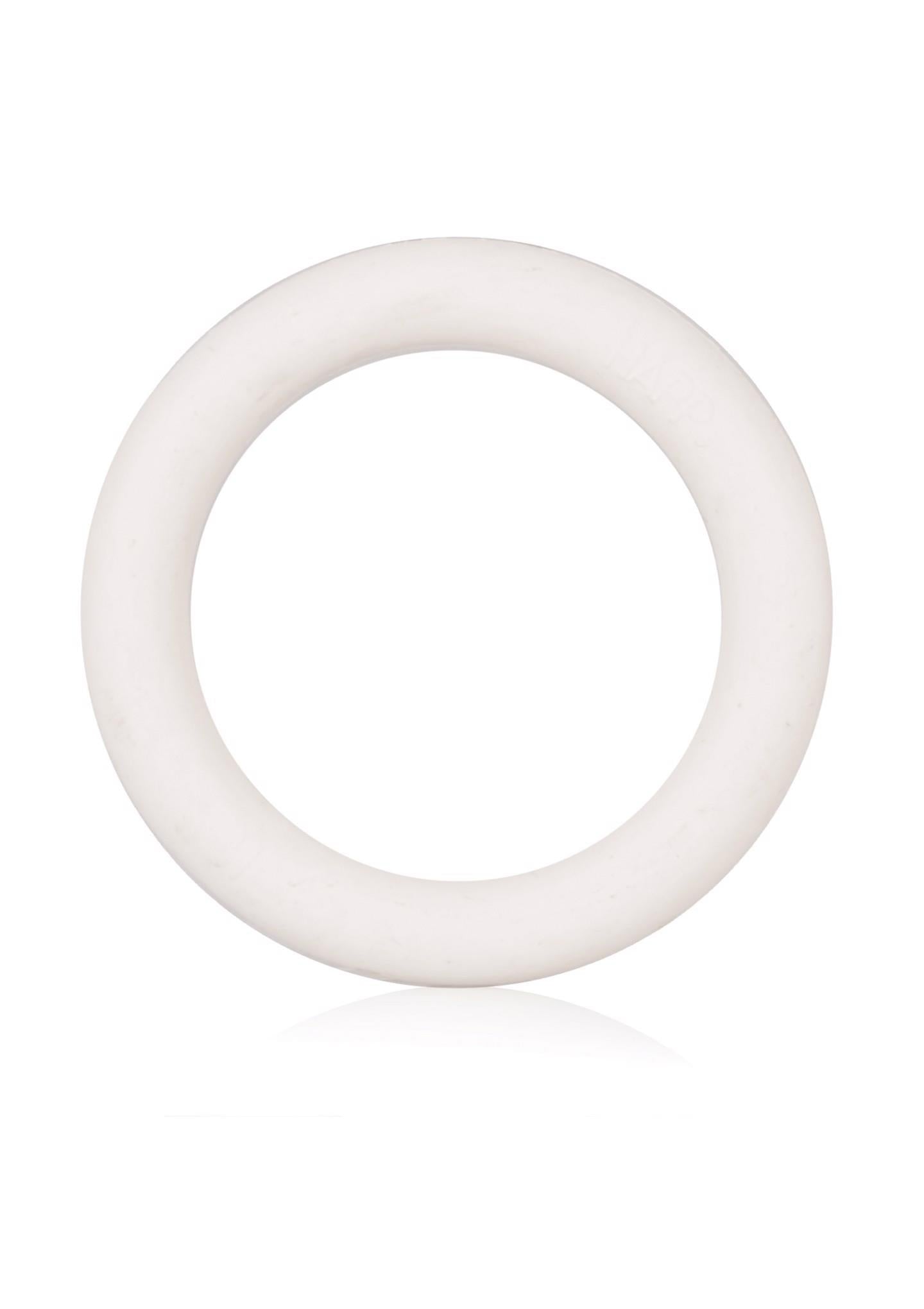 Inel de penis din cauciuc Calexotics, alb, 4 cm