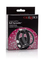 Dilatator testicular mare din piele Calexotics, negru, 6 cm