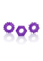 Set de inele pentru penis Calexotics cu 3 inele, violet