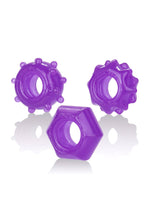 Set de inele pentru penis Calexotics cu 3 inele, violet