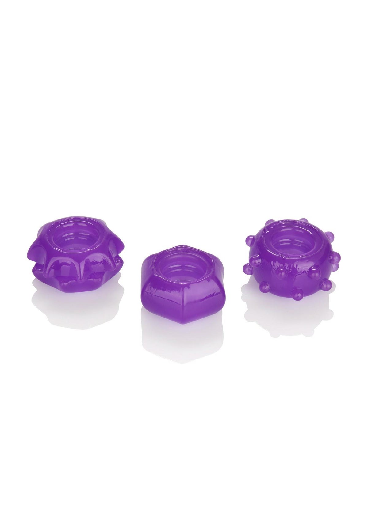 Set de inele pentru penis Calexotics cu 3 inele, violet