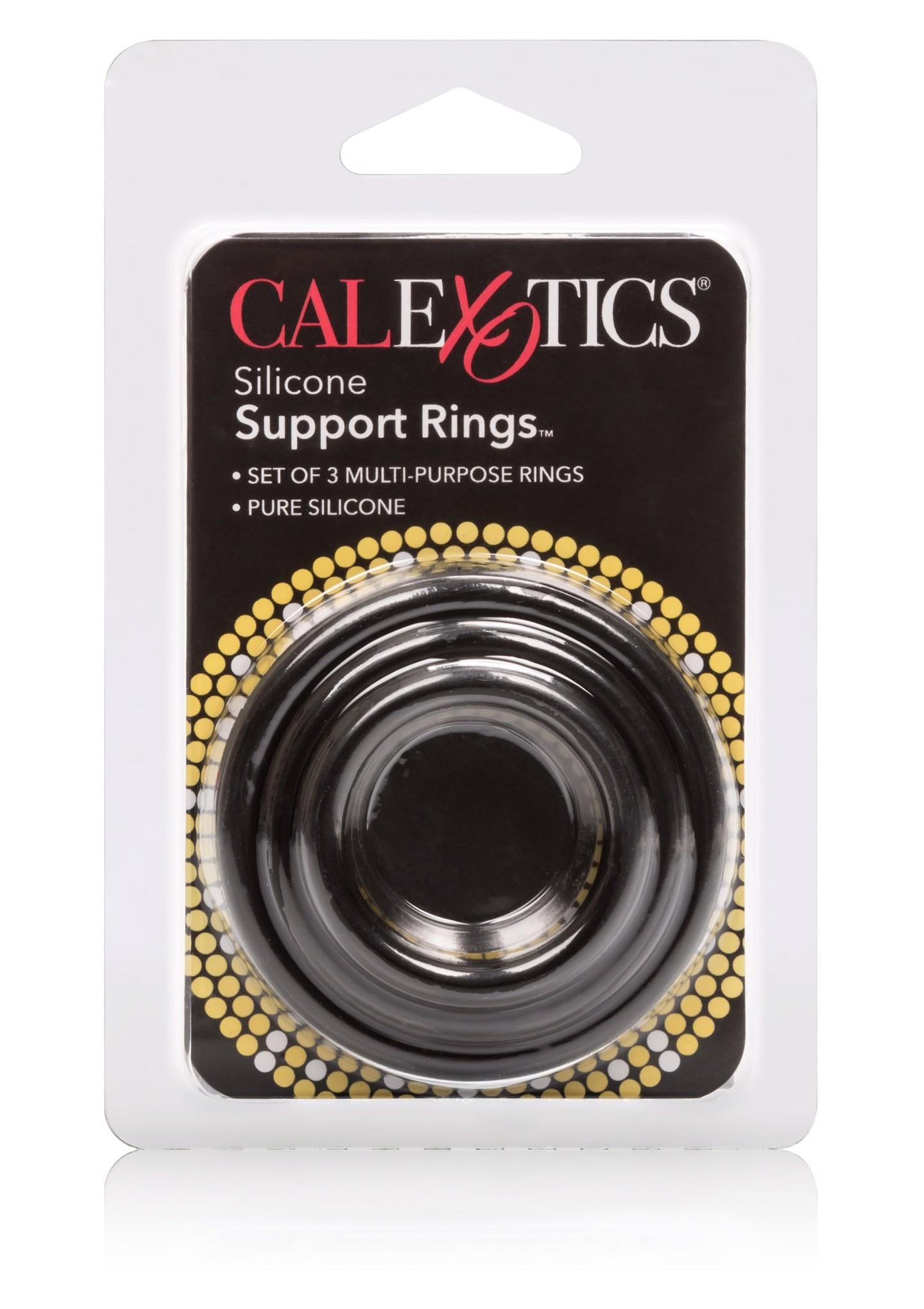 Inel pentru penis din silicon Calexotics, negru