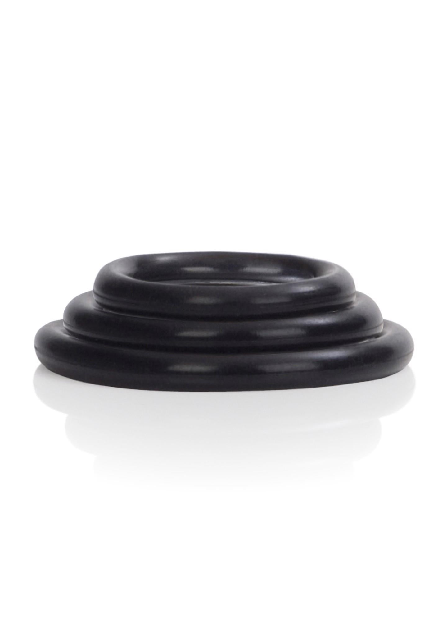 Inel pentru penis din silicon Calexotics, negru