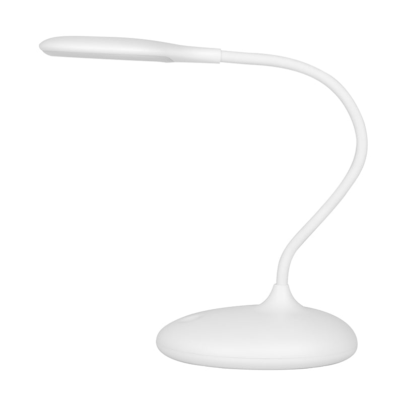 Lampă de birou cu LED-uri inelare, tip șarpe, albă