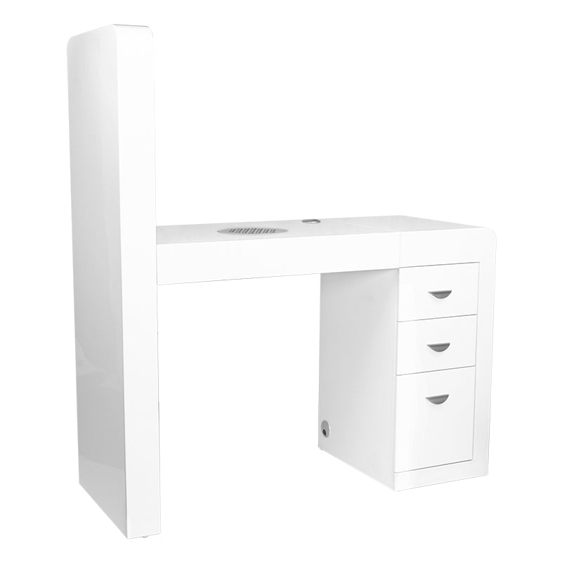 Masă cosmetică 310 cu extractor casetat, albă, stânga