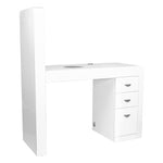 Masă cosmetică 310 cu extractor casetat, albă, stânga