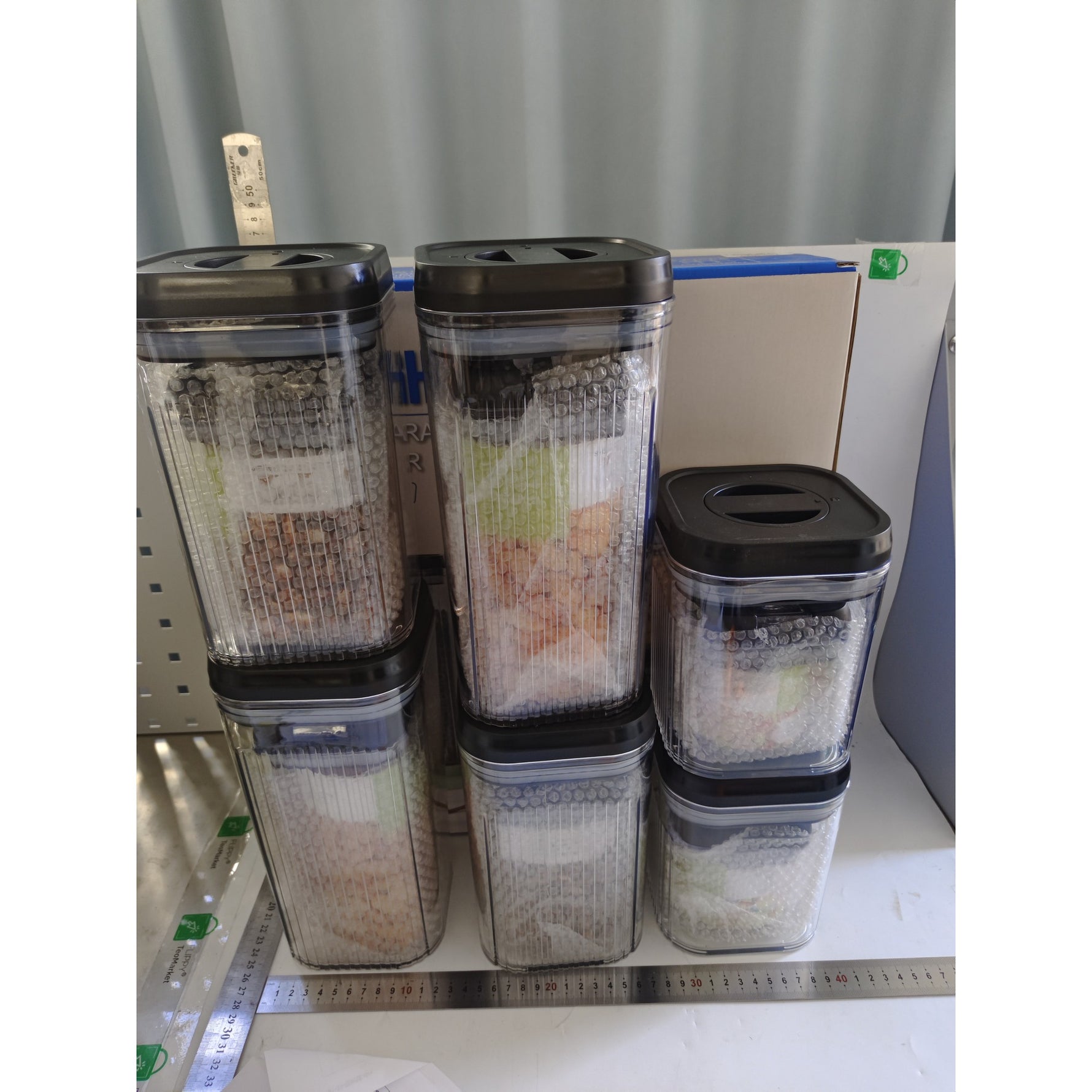 Cutii de Depozitare Alimente, Flippy, Set din 12 Cutii de tip Container, Recipiente pentru Cereale in Bucatarie,