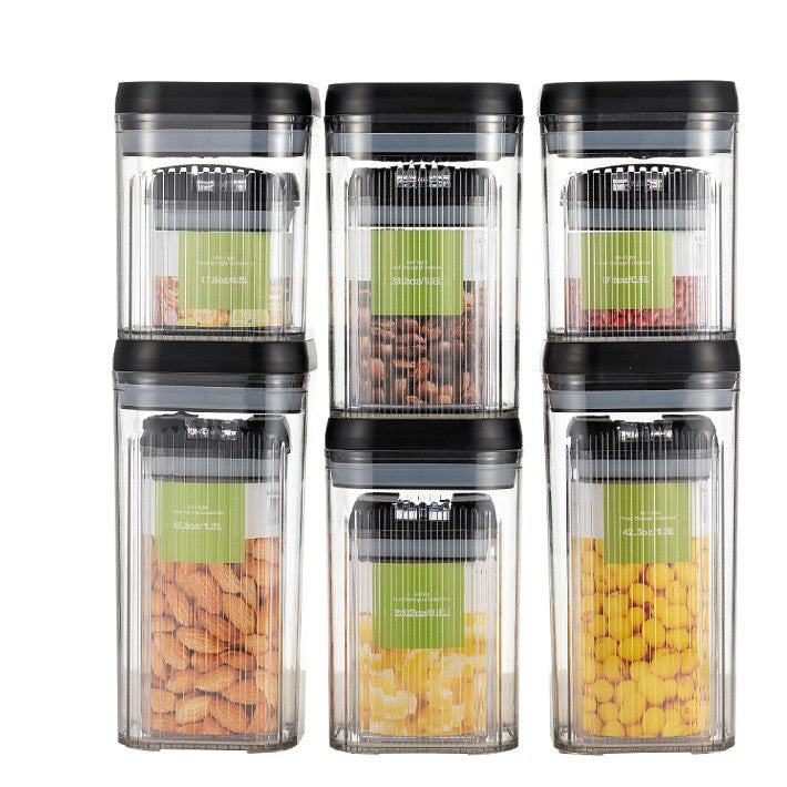 Cutii de Depozitare Alimente, Flippy, Set din 12 Cutii de tip Container, Recipiente pentru Cereale in Bucatarie,