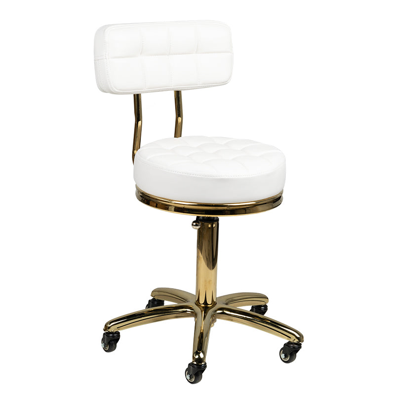 Scaun cosmetic AM-961 auriu, alb