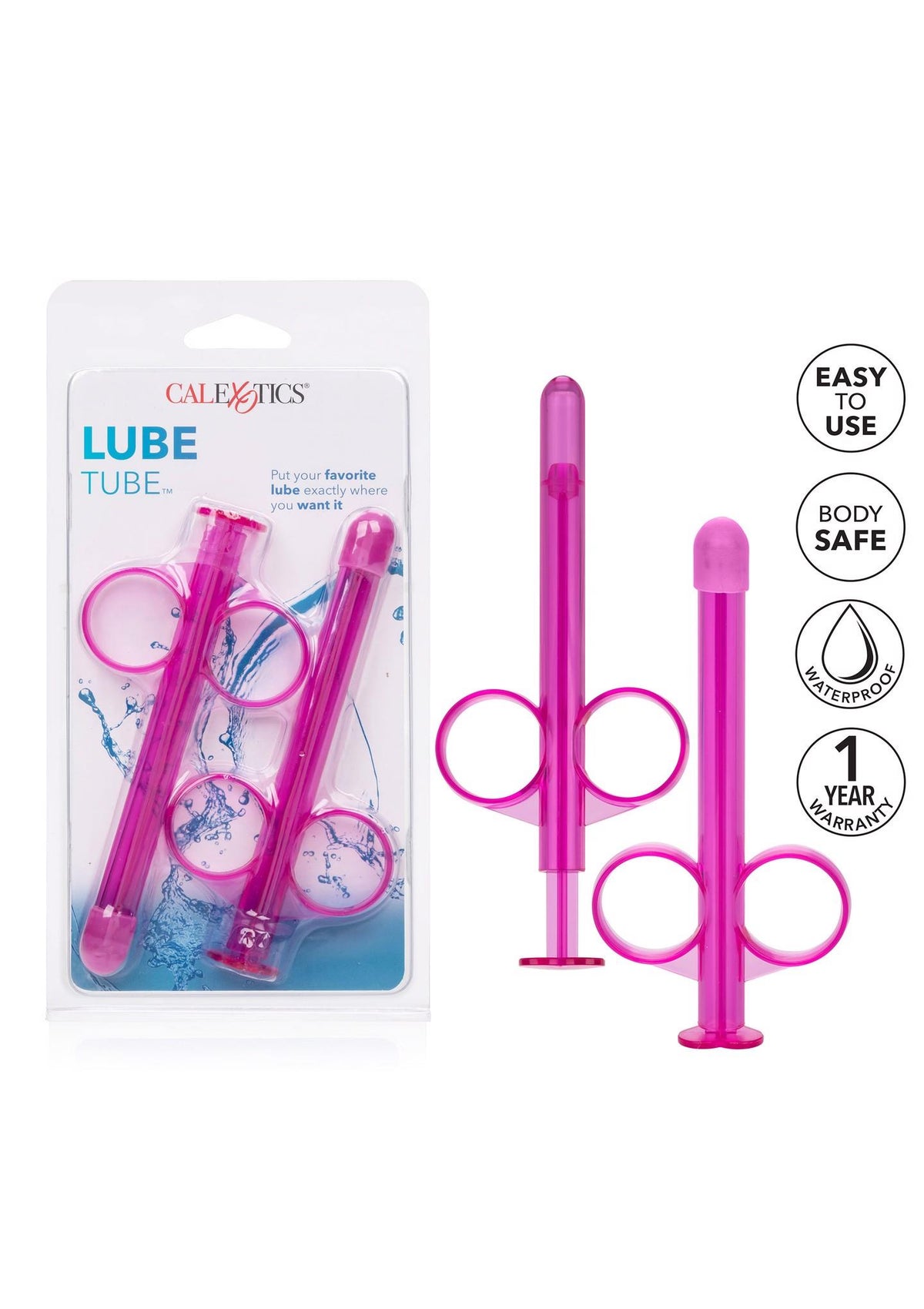Seringă lubrifiantă roz Calexotics 2 buc 8 cm