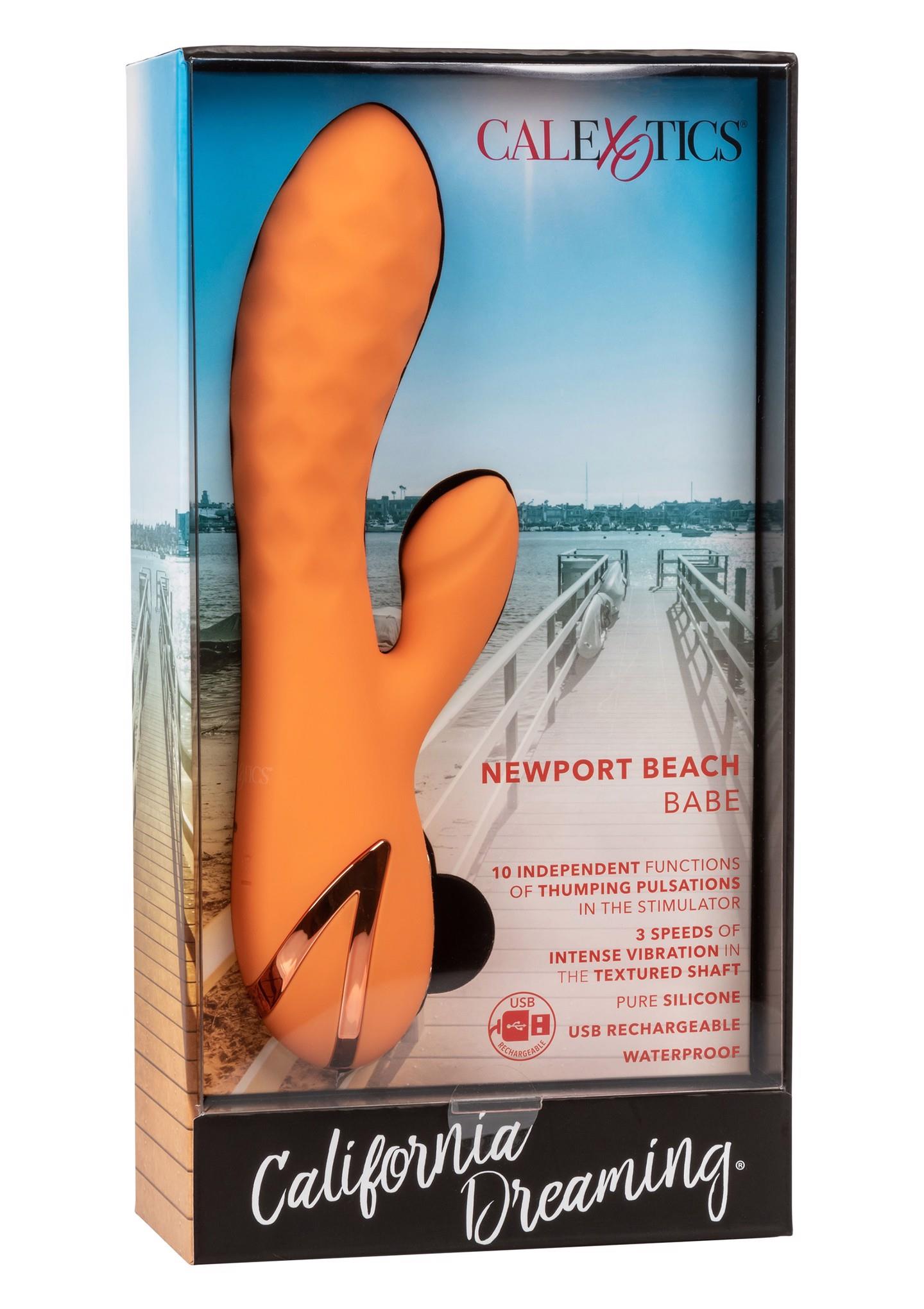 Vibrator Calexotics Newport Beach Babe Bunny Portocaliu USB 21,5 cm