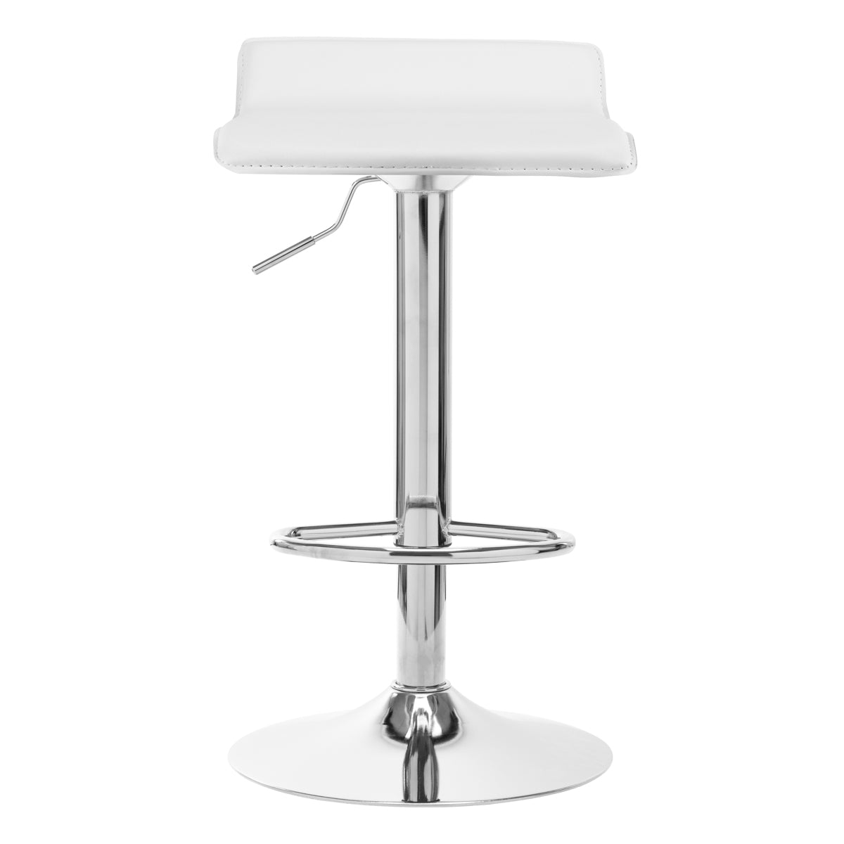 Scaun de bar 4Rico QS-B08 piele ecologică albă