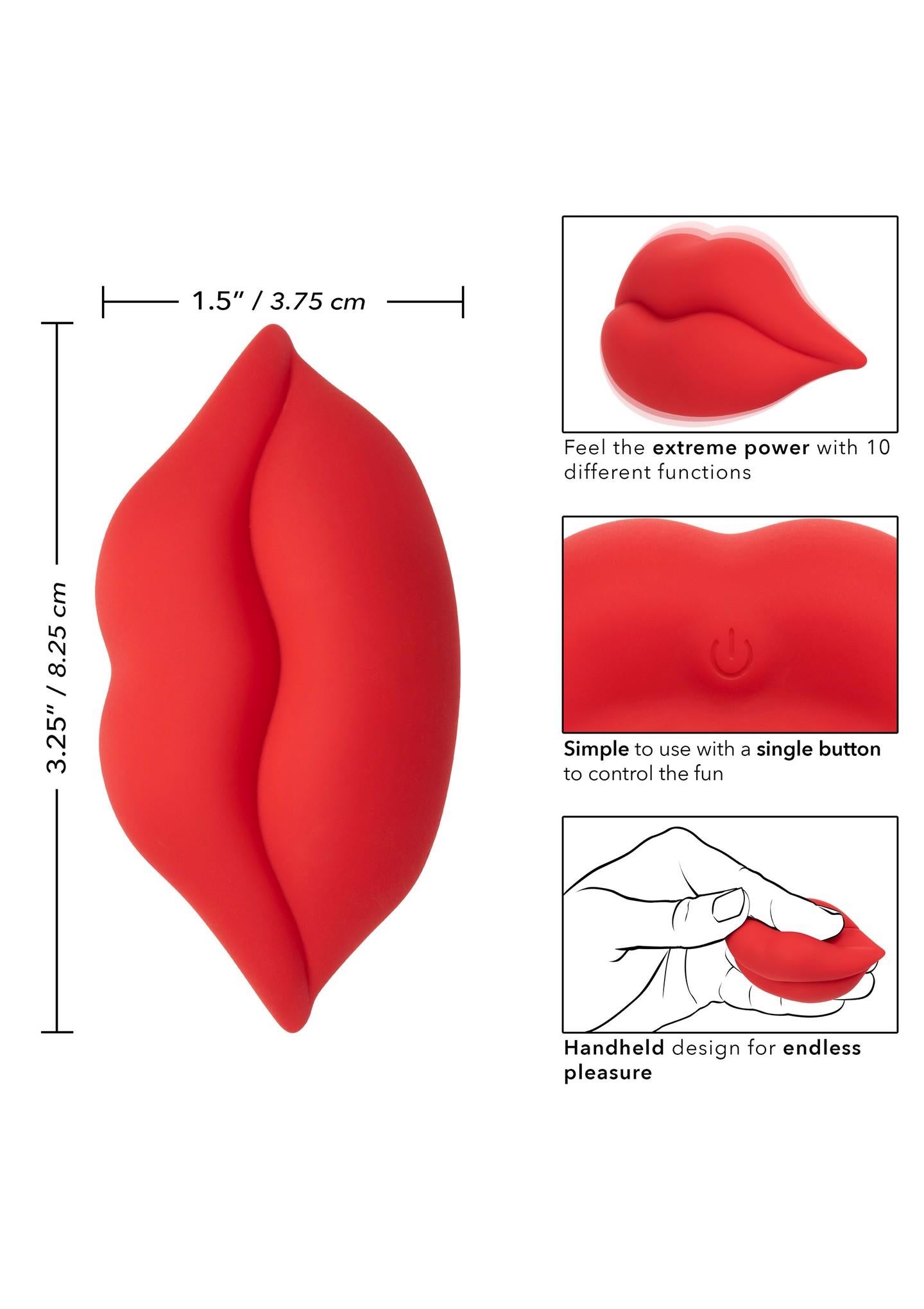 Muah Calexotics Mini Vibrator Silicon Roșu 8,3 cm