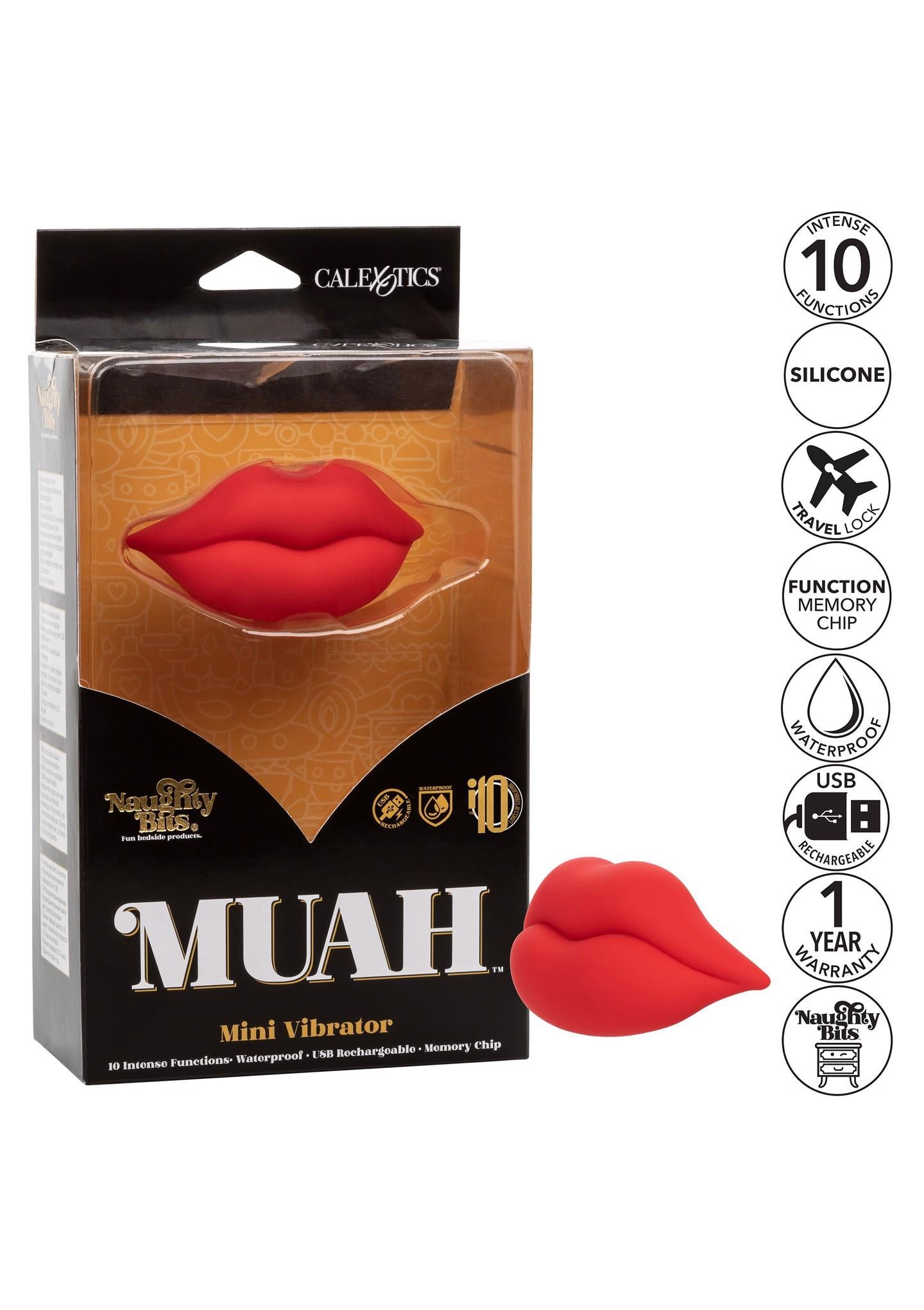 Muah Calexotics Mini Vibrator Silicon Roșu 8,3 cm