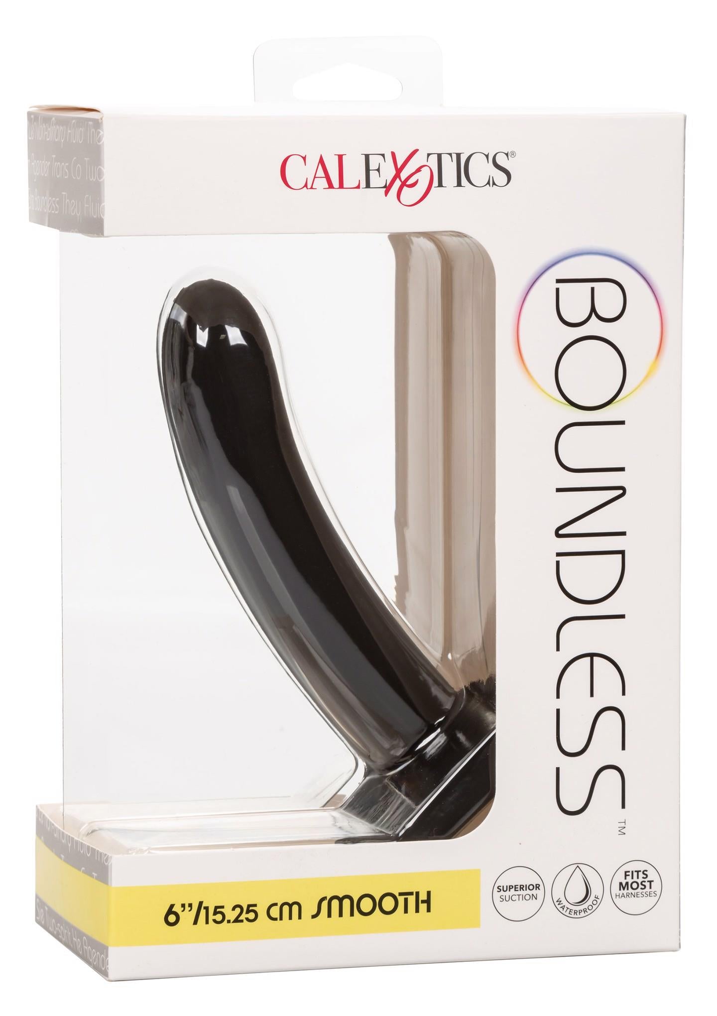 Dildo anal neted din silicon fără sfârșit, negru, 15 cm, Calexotics