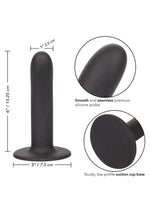 Dildo anal neted din silicon fără sfârșit, negru, 15 cm, Calexotics