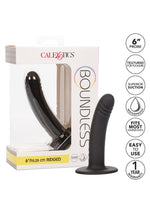 Dildo anal din silicon fără limită, cu nervuri, negru, 15 cm