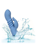 Vibrator Calexotics Santa Cruz Coaster din silicon, tip iepuraș, albastru