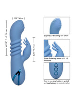 Vibrator Calexotics Santa Cruz Coaster din silicon, tip iepuraș, albastru