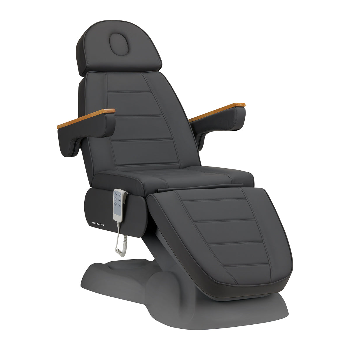 Scaun cosmetic electric Sillon Lux 273b, 3 motoare, gri, pe bază gri